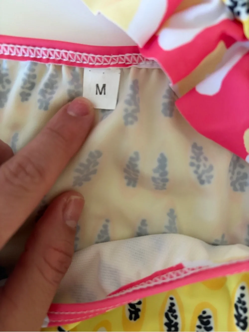 Girls Ruffle Tie-Front Bikini - Pink, Yellow & Mint